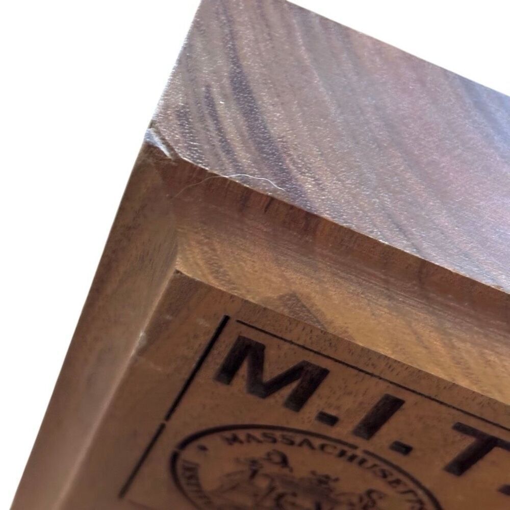MIT Massachusetts Institute Of Technology 1980-81 Engraved Wooden Bookends - Picture 3 of 8